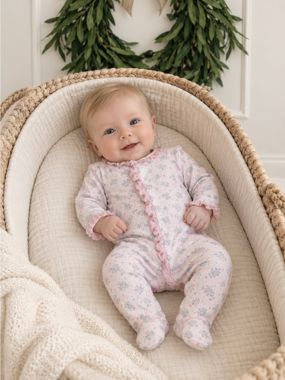 Magnolia Baby Layette Bird Sleeper Footies Pajamas 3 Months Pima Cotton
